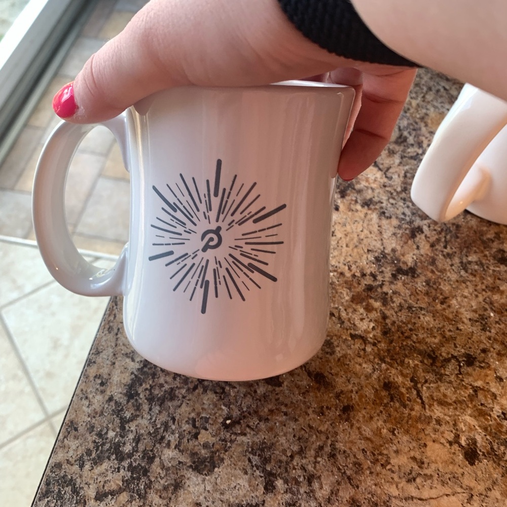 White Ceramic Mug with Black Design